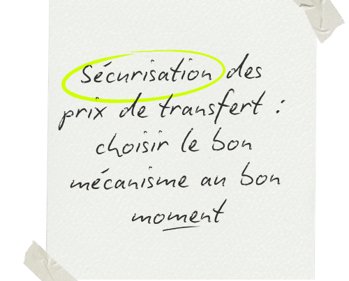 Sécurisation des prix de transfert